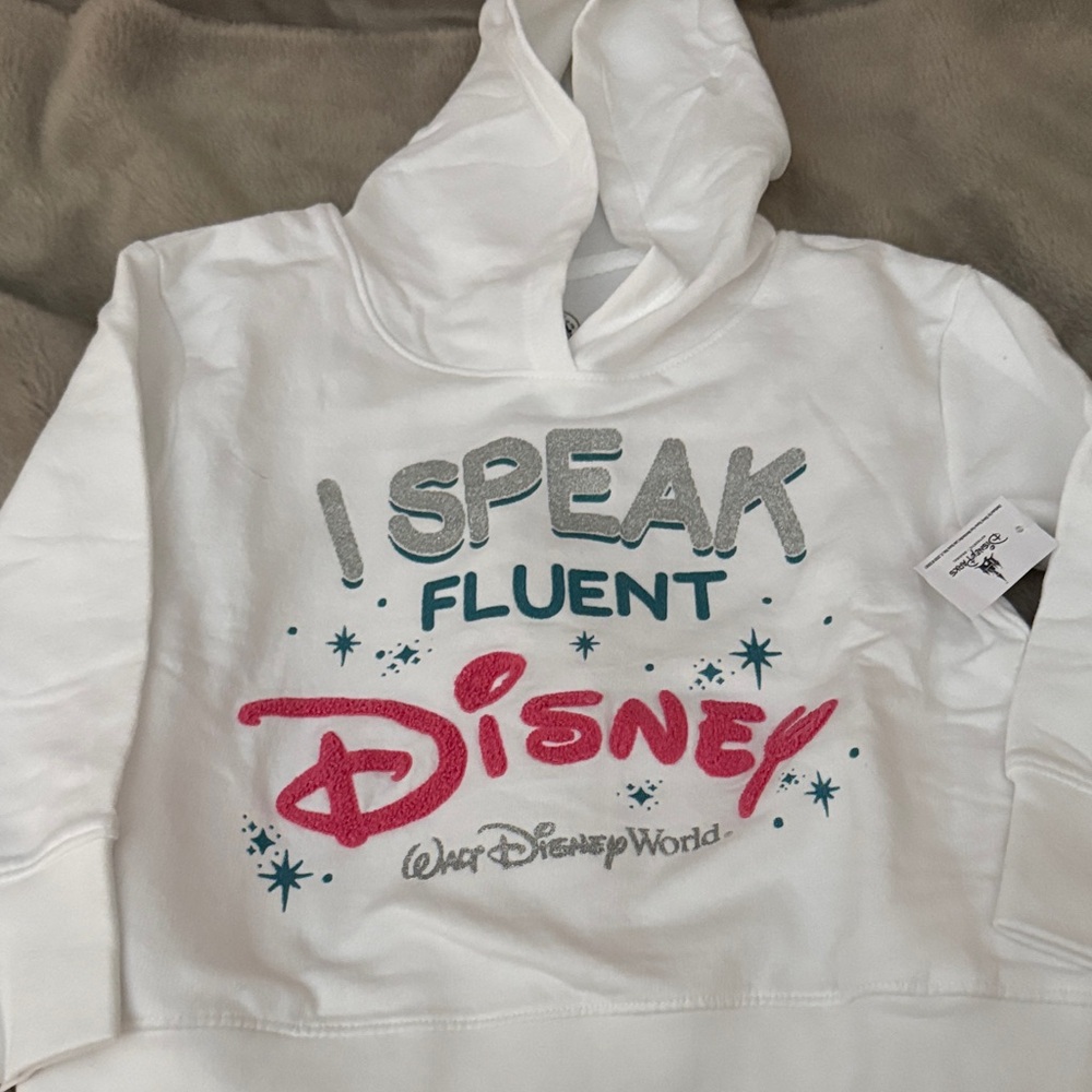 NWT Disney White Hoodie with Pink and Silver Accents🩷🩶